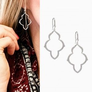 Stella & Dot Pave Arabesque Chandeliers silver